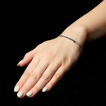 Bratara din Aur cu Diamante Albastre - model br1365