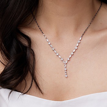 Colier din Aur cu Diamante Rotunde si Bagheta - model col3619