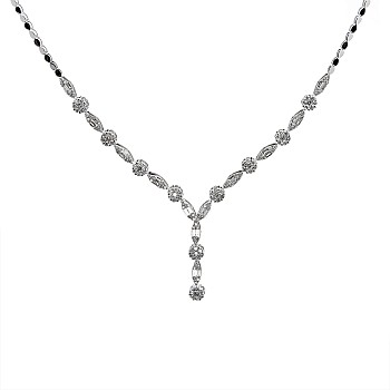 Colier din Aur cu Diamante Rotunde si Bagheta - model col3619