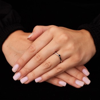 Inel de logodna din Aur cu Diamant Negru 0.10ct - 0.15ct - model i004