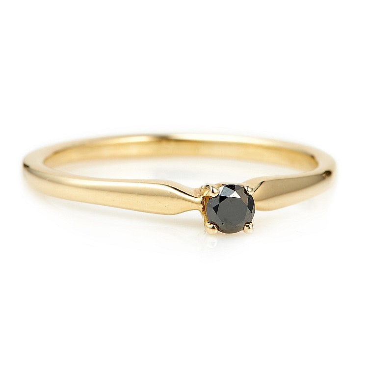 Inel de logodna din Aur cu Diamant Negru 0.10ct - 0.15ct - model i004