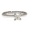 Inel de logodna Solitaire Clasic din Aur 18k sau Platina cu Diamant Princess Certificat GIA 0.50ct sau 0.70ct - model i026