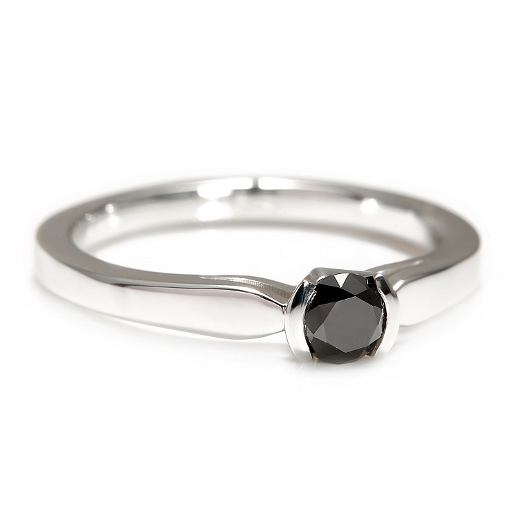 Inel de logodna din Aur cu Diamant Negru 0.20ct - 0.33ct - model i114