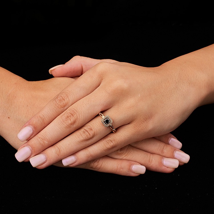 Inel de logodna din Aur 18k sau Platina cu Diamant Negru 0.33ct - 0.85ct - model i122341