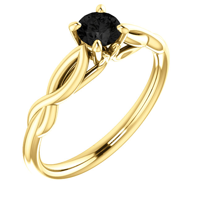 Inel de logodna din Aur 18k sau Platina cu Diamant Negru 0.33ct - 0.85ct - model i122705