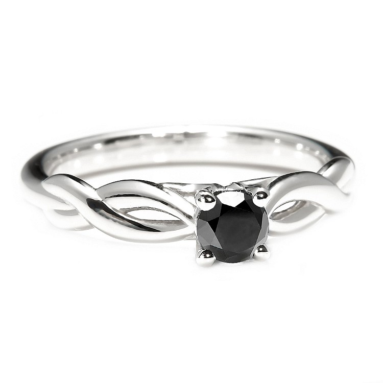 Inel de logodna din Aur 18k sau Platina cu Diamant Negru 0.33ct - 0.85ct - model i122705