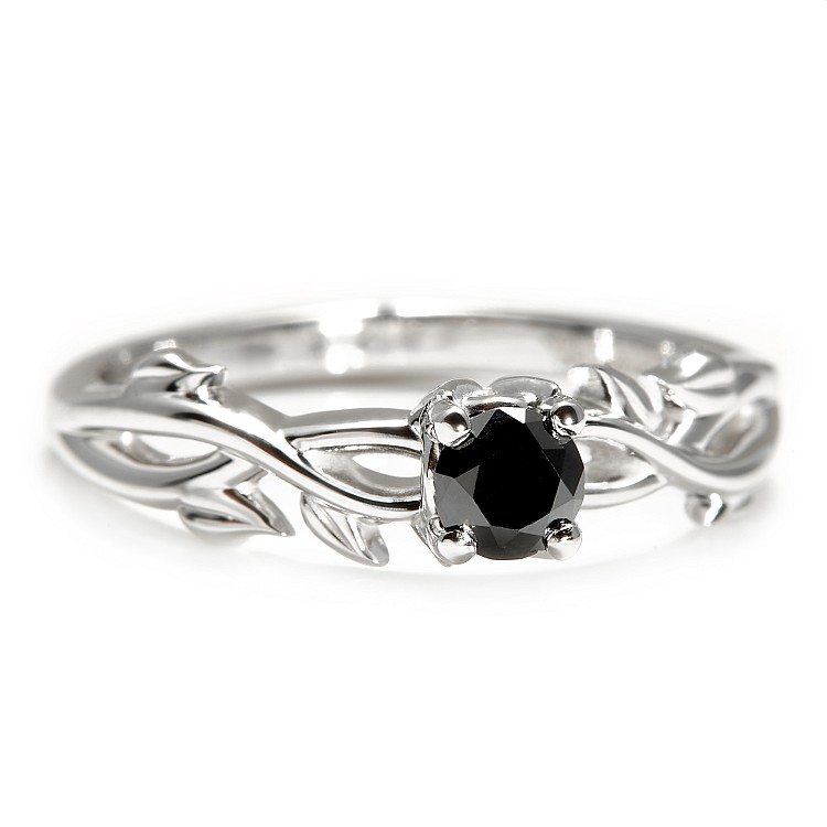 Inel de logodna Forest din Aur 18k sau Platina cu Diamant Negru 0.33ct - 0.85ct - model i124343