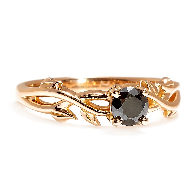 Inel de logodna Forest din Aur 18k sau Platina cu Diamant Negru 0.33ct - 0.85ct - model i124343