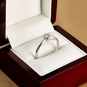 Inel de logodna model Tiffany i168 din Aur cu Diamant 0.10ct - 0.25ct