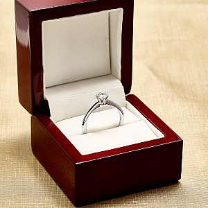 Inel de logodna din Aur Alb 18K Model Tiffany cu Diamant 0.30ct Certificat GIA i168