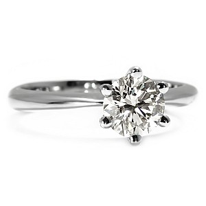 Inel de logodna model Tiffany din Platina cu Diamant 1.00ct Certificat GIA i168Pt