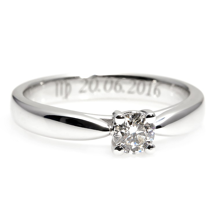 Inel de logodna din Aur 18k sau Platina cu Diamant Incolor Certificat GIA 0.30ct sau 0.40ct - model i71700