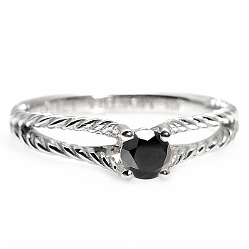 Inel de logodna din Aur 18k sau Platina cu Diamant Negru 0.33ct - 0.85ct - model i71741