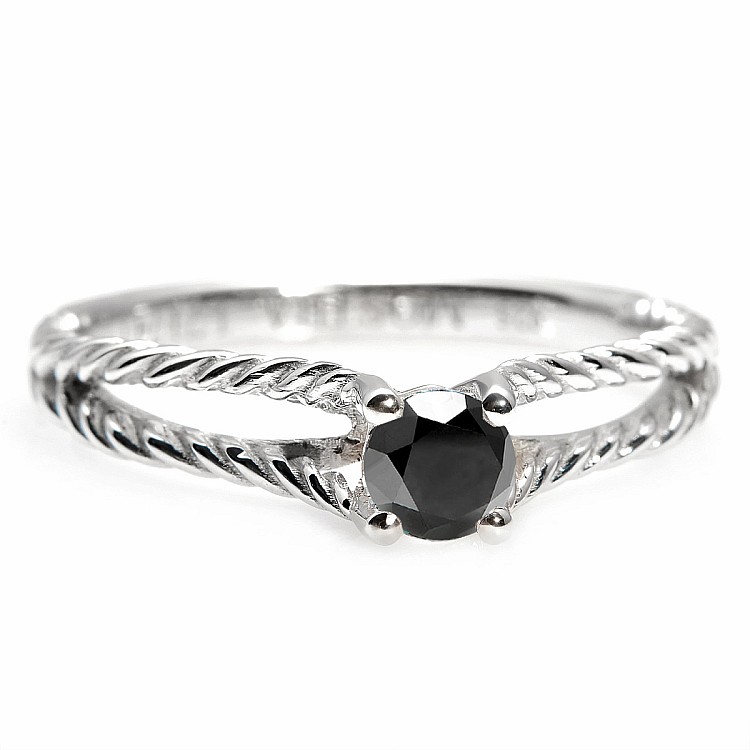 Inel de logodna din Aur 18k sau Platina cu Diamant Negru 0.33ct - 0.85ct - model i71741