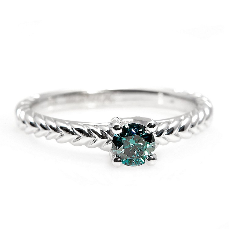 Inel de logodna din Aur 18k sau Platina cu Diamant Albastru 0.15ct - 0.25ct - model i71746