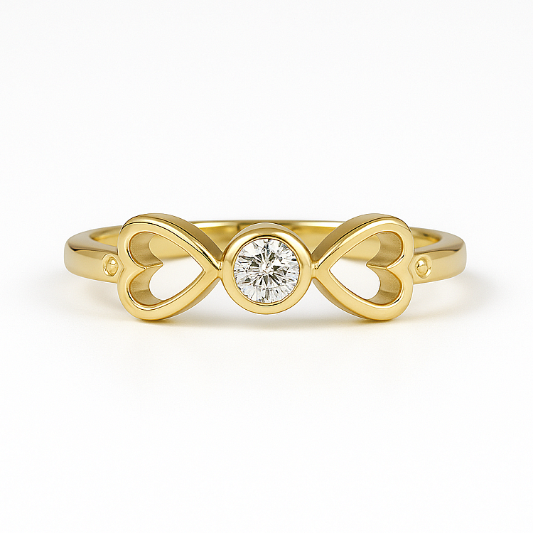 Inel de logodna sau aniversar din Aur 18k sau Platina cu Diamant Incolor 0.15ct - 0.25ct - model i817