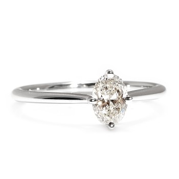 Inel de logodna Solitaire din Aur Alb 18k cu Diamant Oval Certificat GIA - model I1735.v2