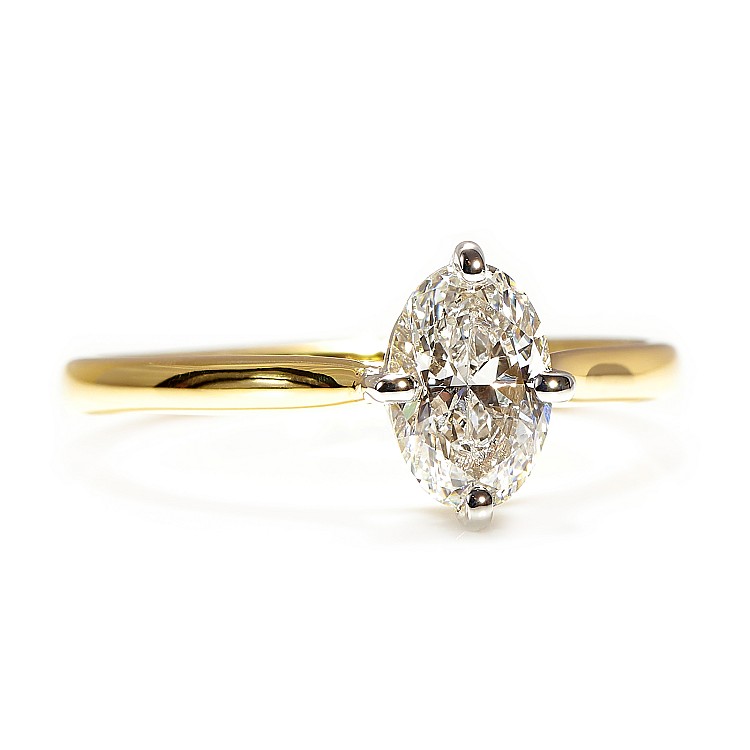 Inel de logodna Solitaire din Aur 18k sau Platina cu Diamant Oval Certificat GIA 0.50ct sau 0.70ct - model i1735.v2