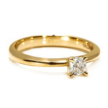 Inel de logodna Solitaire din Aur Galben 18k cu Diamant Cushion certificat GIA - model i3074