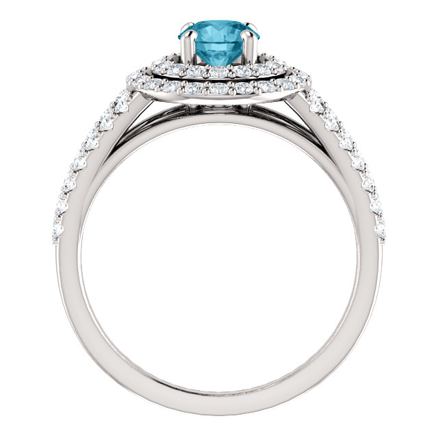 Inel de logodna din Aur 18k sau Platina cu Diamant Albastru si Diamante - model i122101