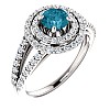 Inel de logodna din Aur 18k sau Platina cu Diamant Albastru si Diamante - model i122101