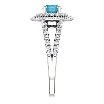 Inel de logodna din Aur 18k sau Platina cu Diamant Albastru si Diamante - model i122101