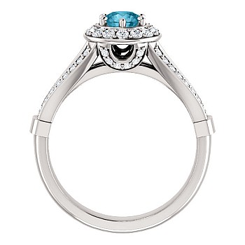 Inel de logodna din Aur 18k sau Platina cu Diamant Albastru si Diamante - model i122311