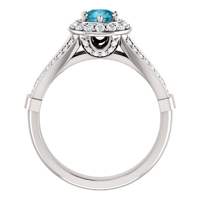 Inel de logodna din Aur 18k sau Platina cu Diamant Albastru si Diamante - model i122311