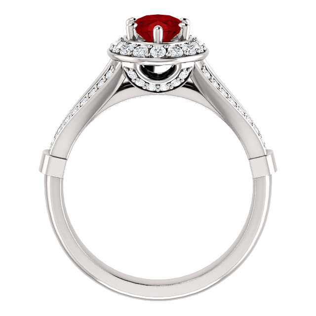 Inel de logodna din Aur 18k sau Platina cu Rubin si Diamante - model i122311