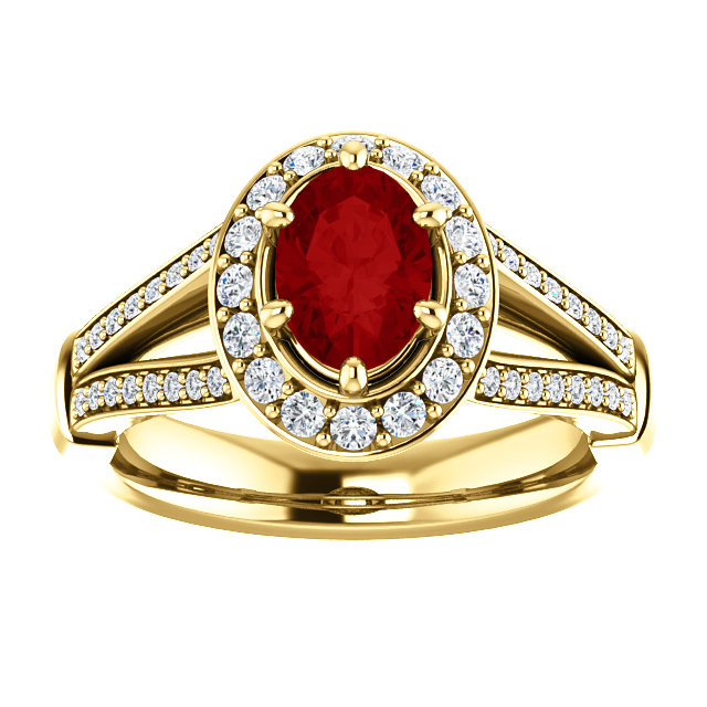 Inel de logodna din Aur 18k sau Platina cu Rubin si Diamante - model i122311