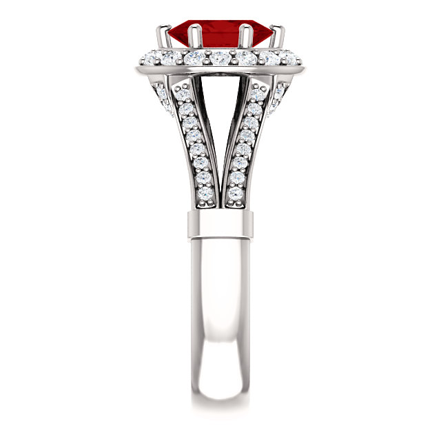 Inel de logodna din Aur 18k sau Platina cu Rubin si Diamante - model i122311