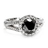Inel de logodna din Aur 18k sau Platina cu Diamant Negru si Diamante - model i122311