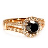 Inel de logodna din Aur 18k sau Platina cu Diamant Negru si Diamante - model i122311