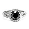 Inel de logodna din Aur 18k sau Platina cu Diamant Negru si Diamante - model i122311