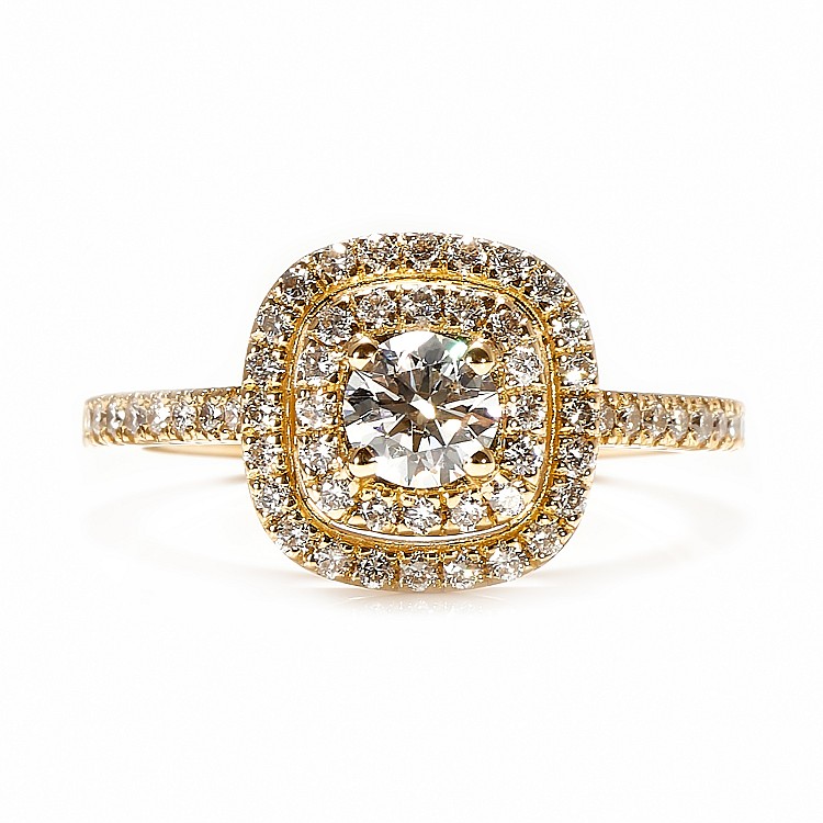 Inel de logodna din Aur 18k sau Platina cu Diamante Incolore GIA 0.30ct sau 0.40ct - model i1903