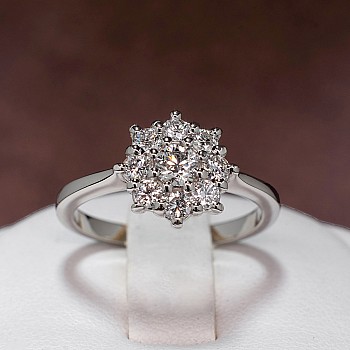 Inel de logodna sau aniversar din Aur 18k sau Platina cu Diamante - model i531