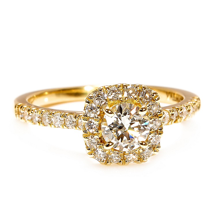 Inel de logodna din Aur 18k sau Platina cu Diamant Briliant certificat GIA 1.00ct - model i1905