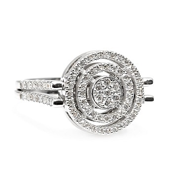 Inel - Pandantiv cu Verigi Mobile din Aur cu Diamante Baguette si Rotunde - model i2932