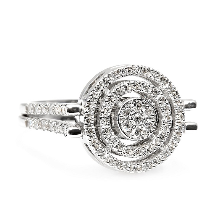 Inel - Pandantiv cu Verigi Mobile din Aur cu Diamante Baguette si Rotunde - model i2932