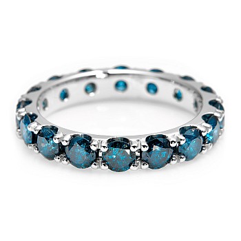 Inel Cadou din Aur sau Platina cu Diamante Albastre - model i033v2