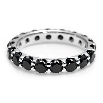 Inel Cadou din Aur sau Platina cu Diamante Negre - model i033v2