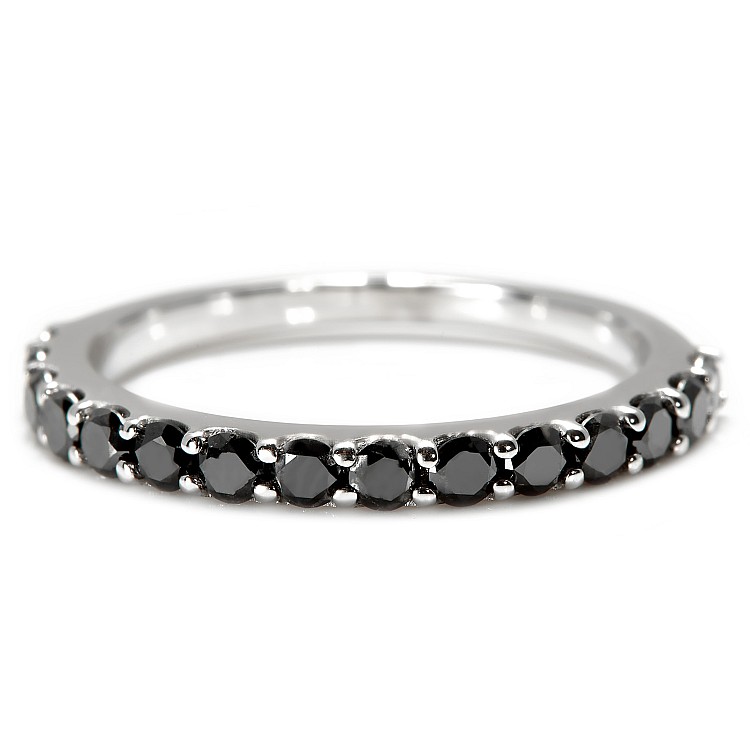 Inel Semi-Eternity din Aur cu Diamante Negre - model i3149