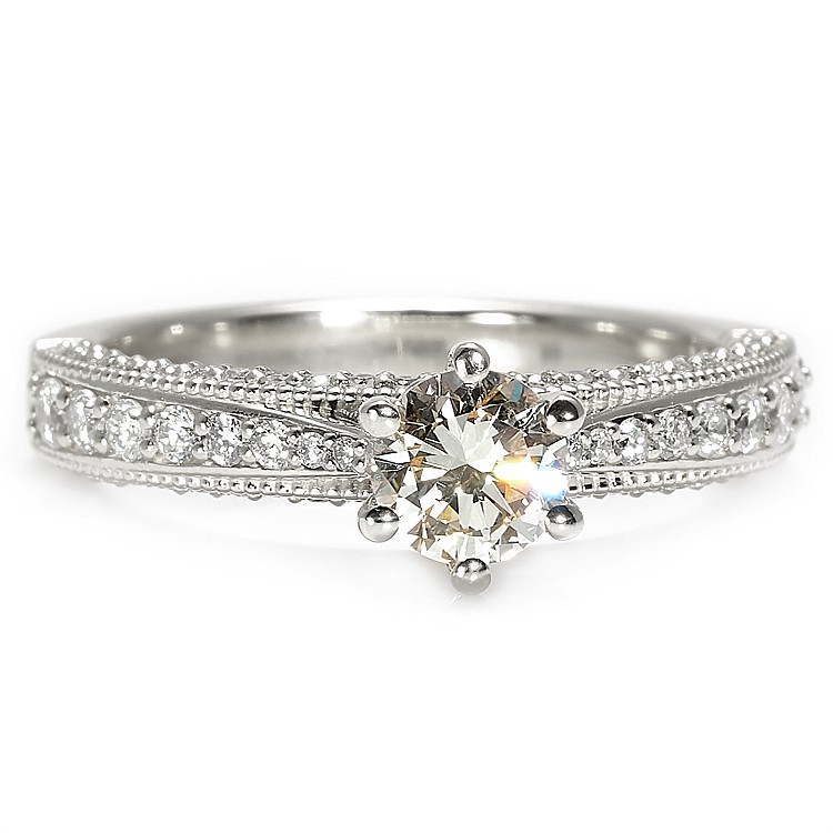 Inel de logodna din Aur 18k sau Platina cu Diamant Central Certificat GIA 0.50ct sau 0.70ct si Diamante secundare - model i122474