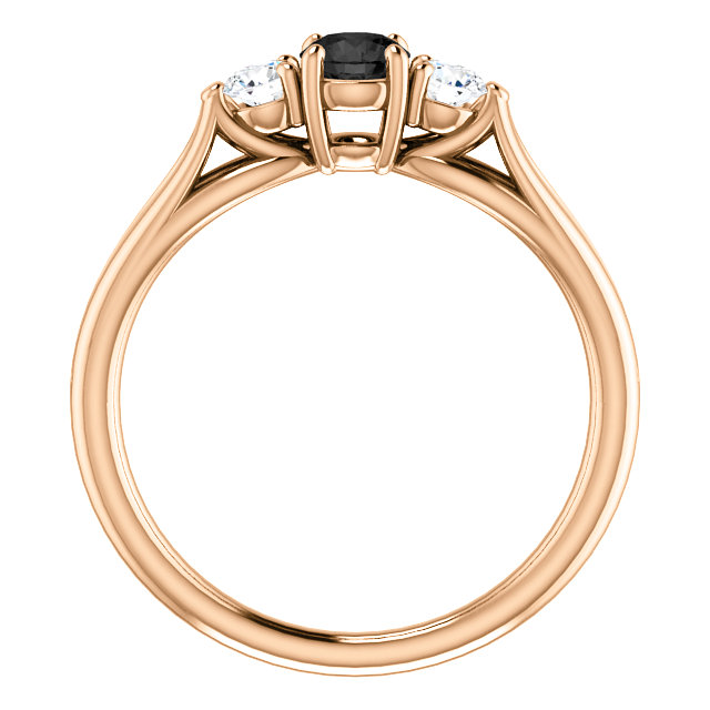 Inel de logodna din Aur 18k sau Platina cu Diamant Negru si Diamante - model i122513