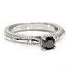 Inel de logodna din Aur 18k sau Platina cu Diamant Negru si Diamante Incolore - model i123158