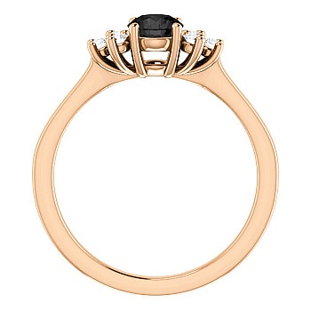 Inel de logodna din Aur 18k sau Platina cu Diamant Negru si Diamante - model i71604