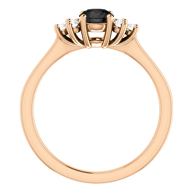 Inel de logodna din Aur 18k sau Platina cu Diamant Negru si Diamante - model i71604