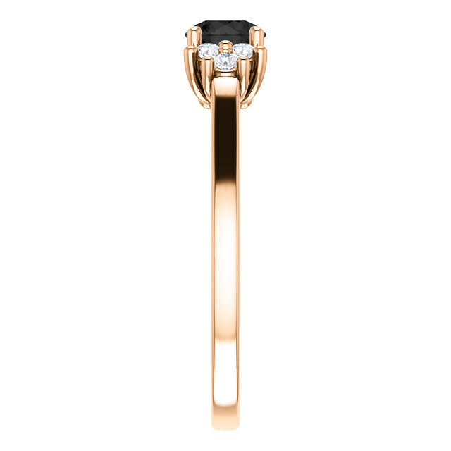 Inel de logodna din Aur 18k sau Platina cu Diamant Negru si Diamante - model i71604