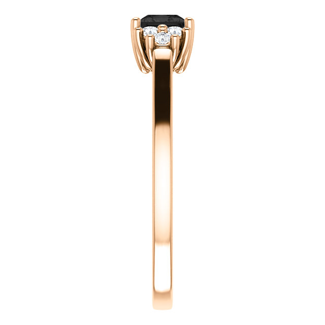 Inel de logodna din Aur 18k sau Platina cu Diamant Negru si Diamante - model i71604