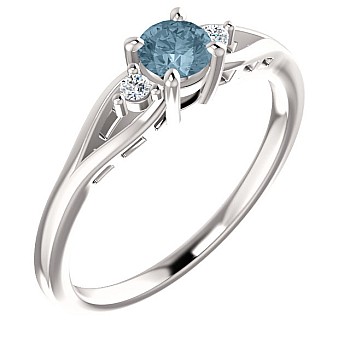 Inel de logodna i71843DbDI din Aur cu Diamant Albastru si Diamante Incolore 
